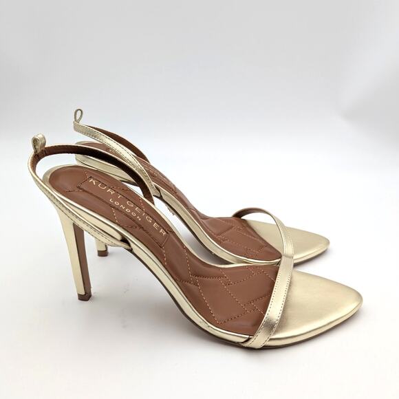Kurt Geiger Brixton Ankle Strap Stiletto Heel Sandal Women's Gold Size US9 EU40 - Picture 3 of 10